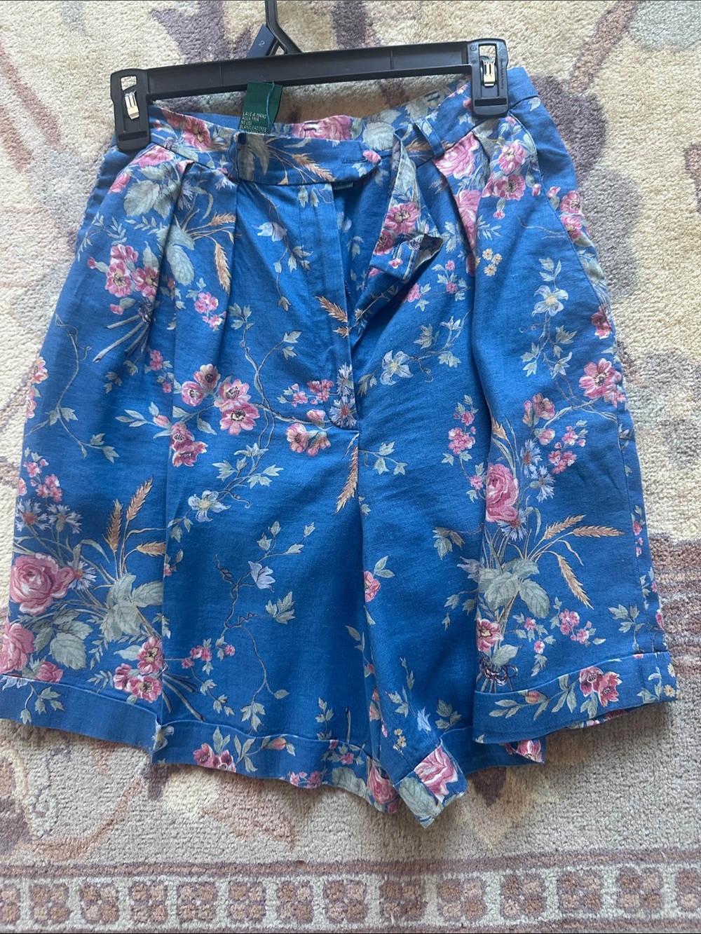 Ralph Lauren Blue Floral high waist Bermuda Shorts